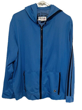 Vintage Oleg Cassini Sport Track Jacket Men’s 1X Blue Lightweight Full Zip